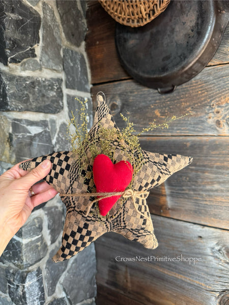 Coverlet Fabric Star with Flannel Heart