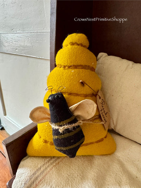 Fabric Bee Skep with Bee