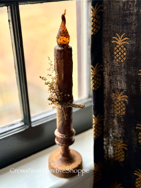 Timer Taper Candle Flicker Light 10 inch grubby