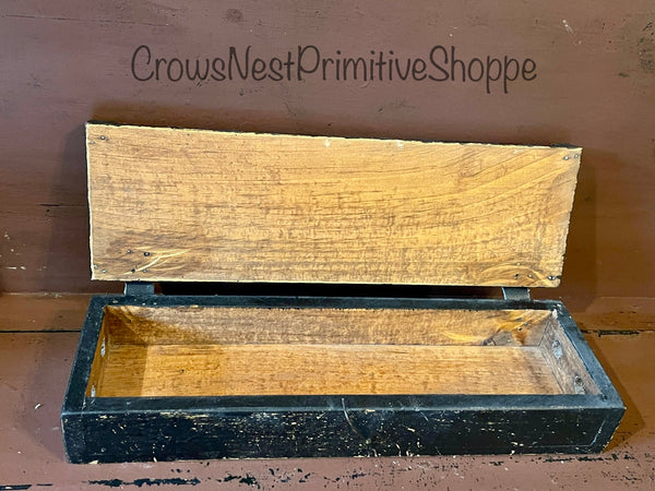 Handmade Primitive Black Candle Box