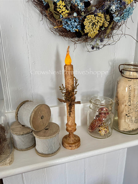Timer Taper Candle Flicker Light 11 1/2 inch grubby