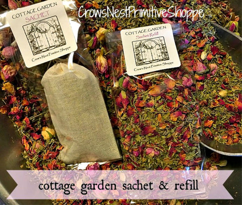 Organic Cottage Garden Herbal Sachet Bag and Refill