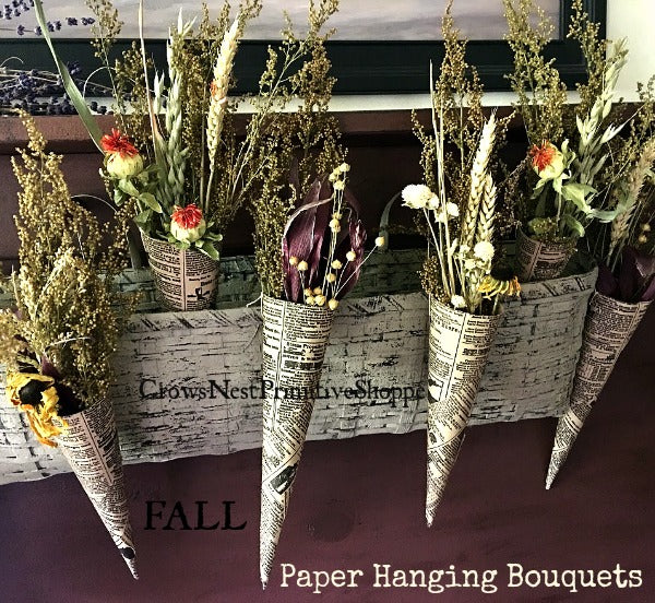 Hanging Paper Bouquet with Flowers