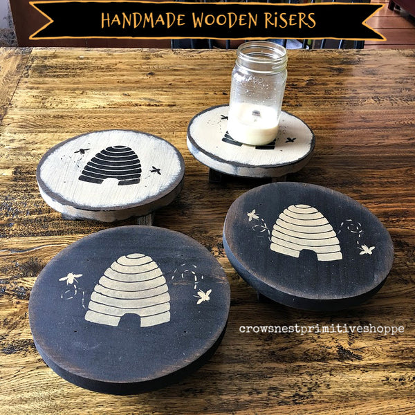 Wooden Riser- Bee Skep