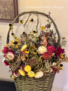 Hanging Basket of Dried Flowers