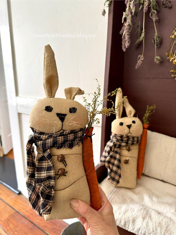 Fabric Rabbit Sitter Doll with scarf