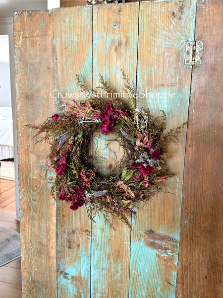 Wreath from Our Farm Flowers- burgundy