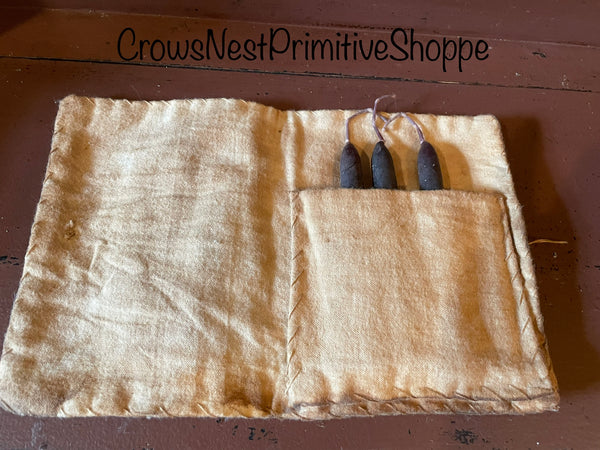 Handmade Super Primitive Fabric Candle Pouch
