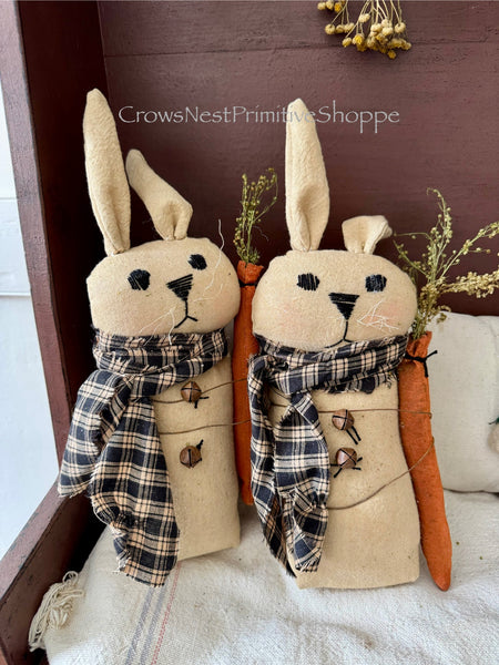 Fabric Rabbit Sitter Doll with scarf