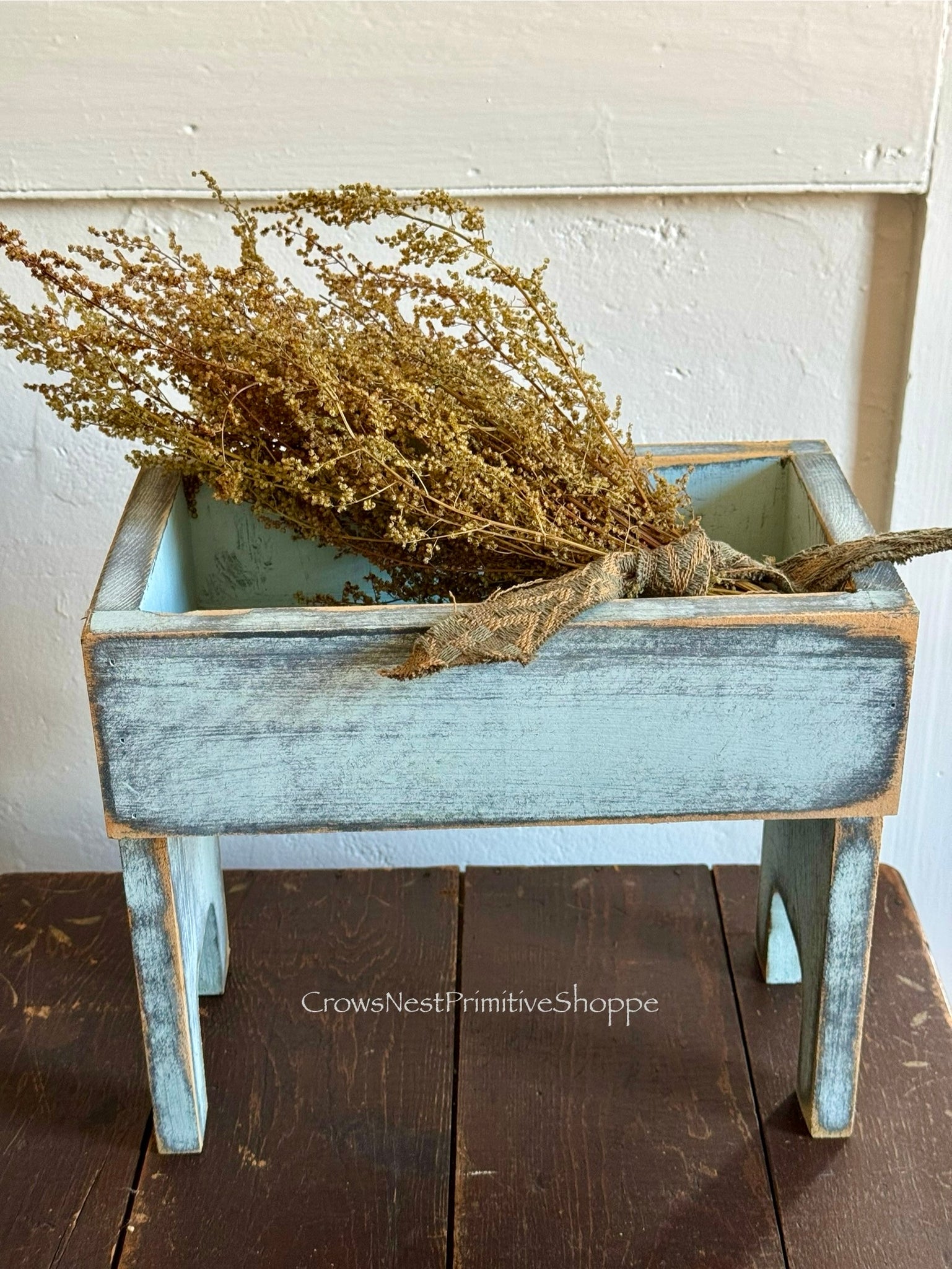 Wooden Box with Legs - Blue