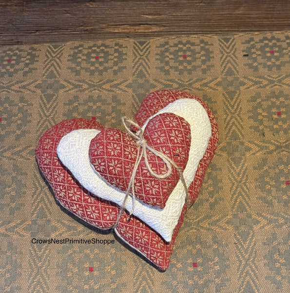 Stacked Fabric Hearts