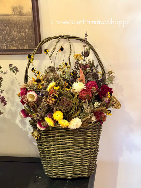 Hanging Basket of Dried Flowers