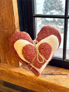 Stacked Fabric Hearts