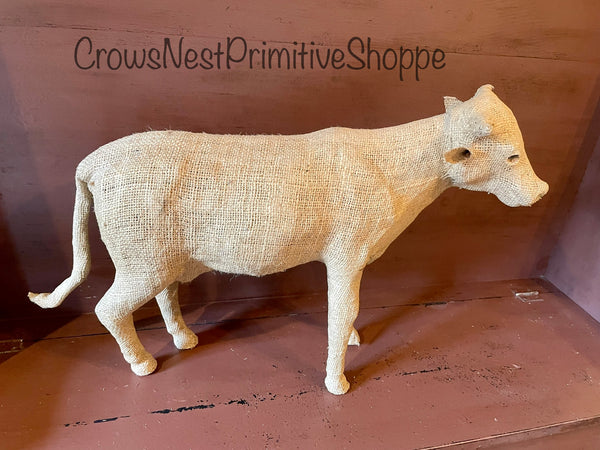 Country style Burlap Cow