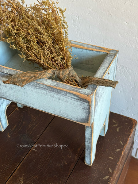 Wooden Box with Legs - Blue