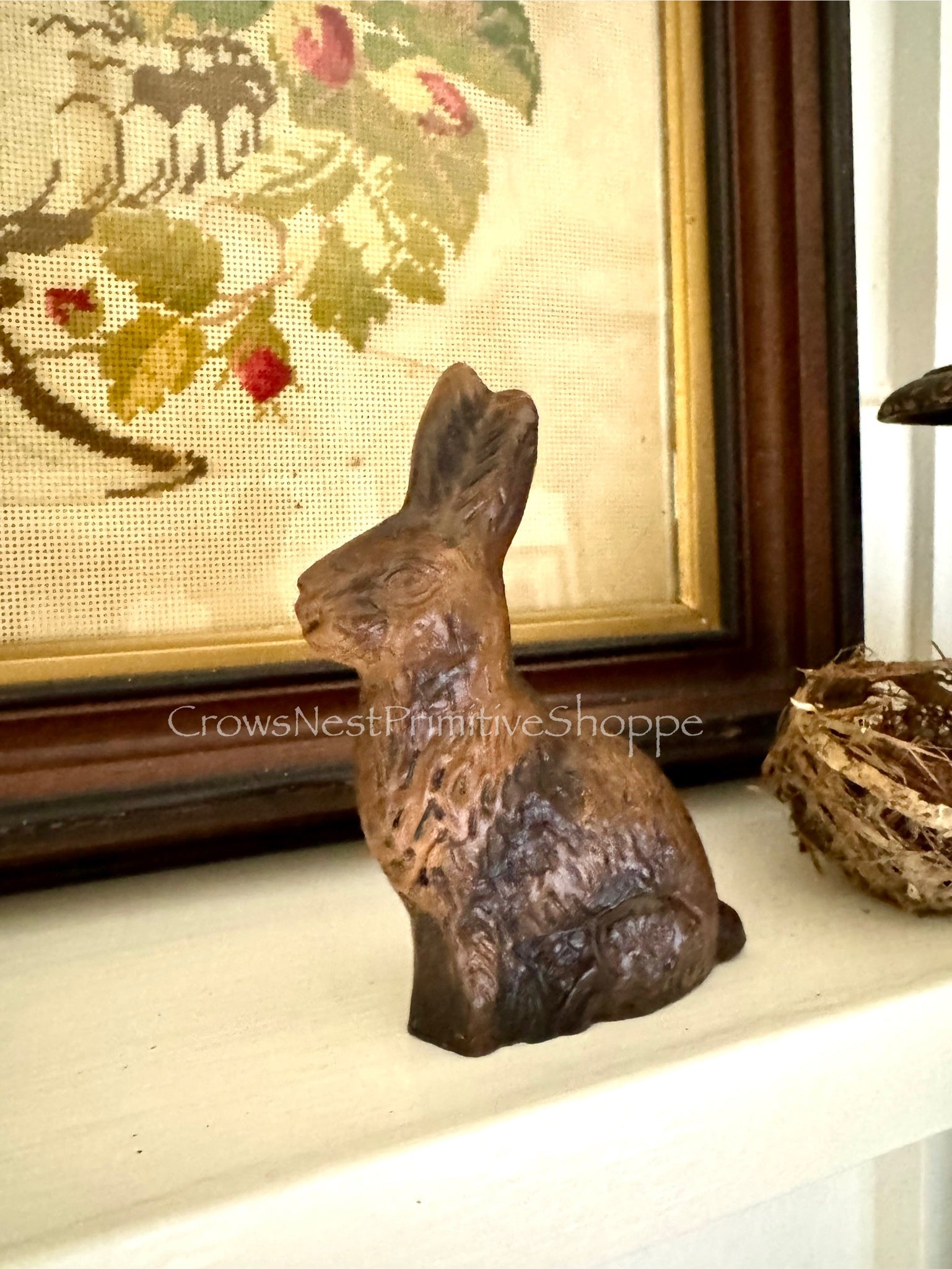 Resin Chocolate Bunny Figure