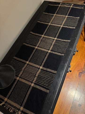 Black and Tan Plaid Woven Runner
