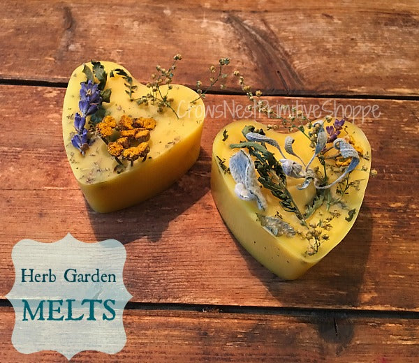 Scented Beeswax Hearts-Herb Garden Set of 2