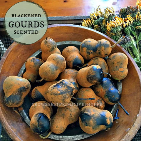 Blackened Beeswax Dipped Gourds