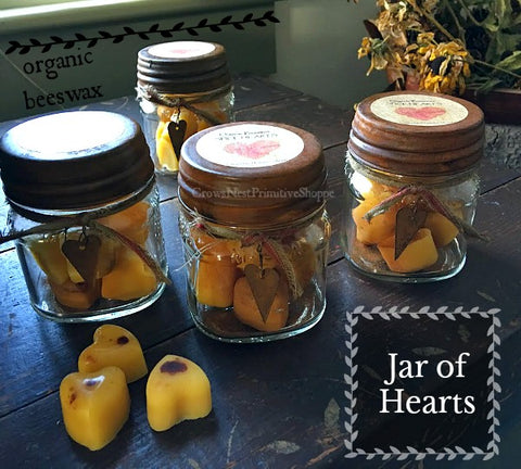 Jar of Beeswax Hearts