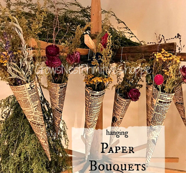 Hanging Paper Bouquet with Flowers