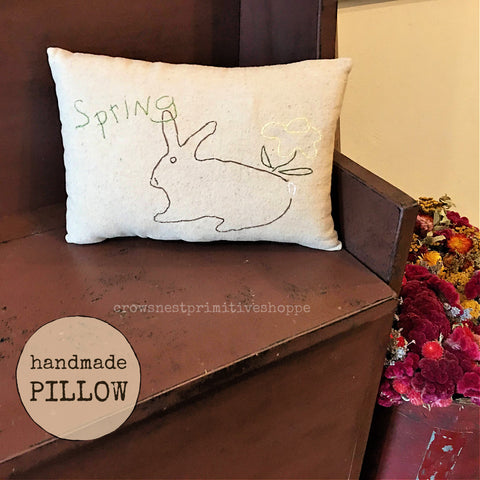 Pillow- Handmade Spring Rabbit