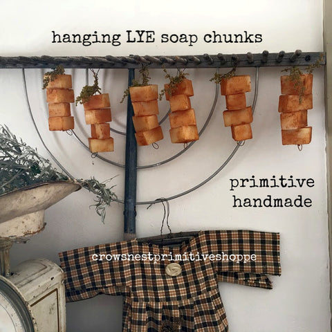 Hanging Old Fashioned Lye Soap Chunks
