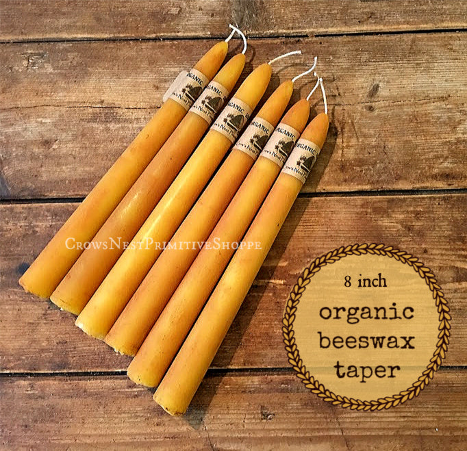 Beeswax Taper Candle-8 inch
