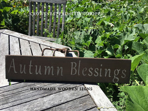 Wooden Sign- Autumn Blessings