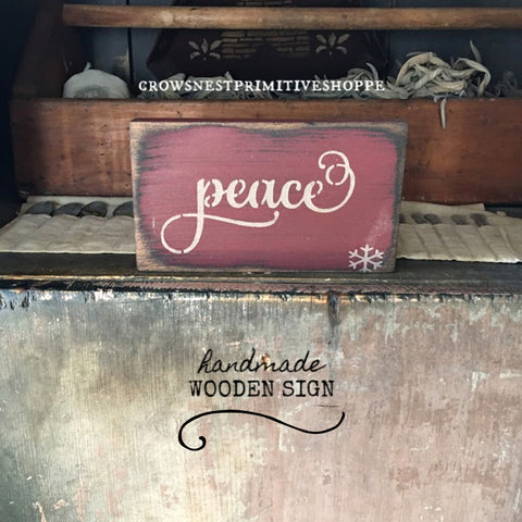 Wooden Sign- Peace