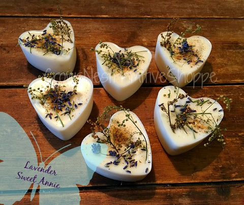 Scented Lavender Soy Chunky Heart Tart Set of 6
