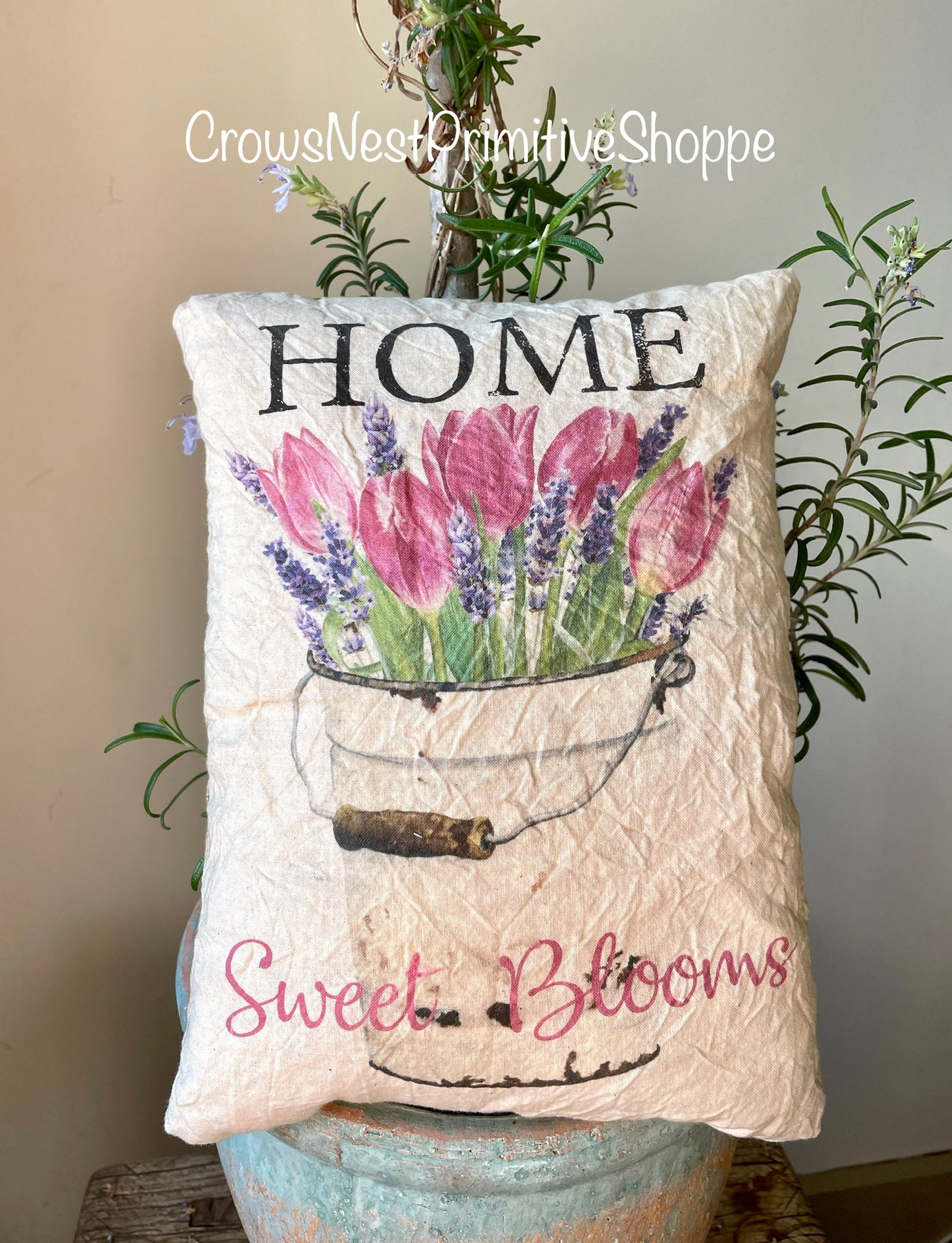 Pillow- Handmade Primitive- Spring Home