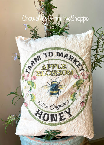 Pillow- Handmade Primitive-Honey Blossom